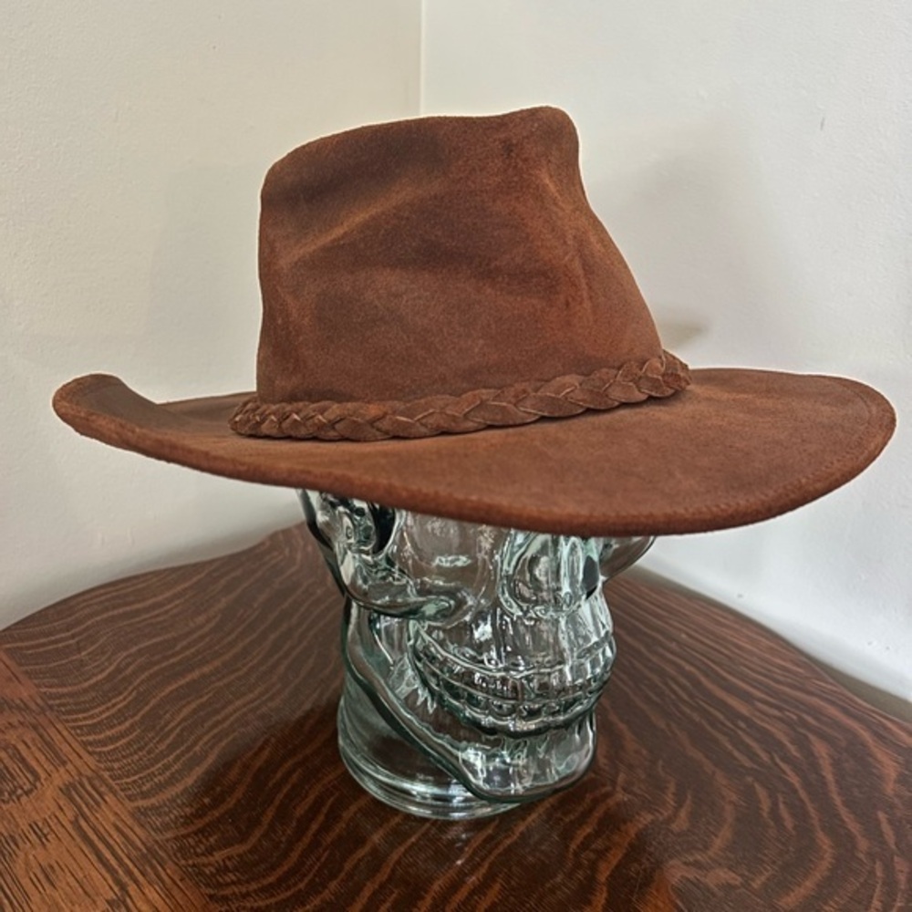 Vintage Minnetonka Outback Hat Brown Genuine Leather Medium